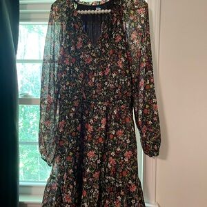 Floral Black Dress